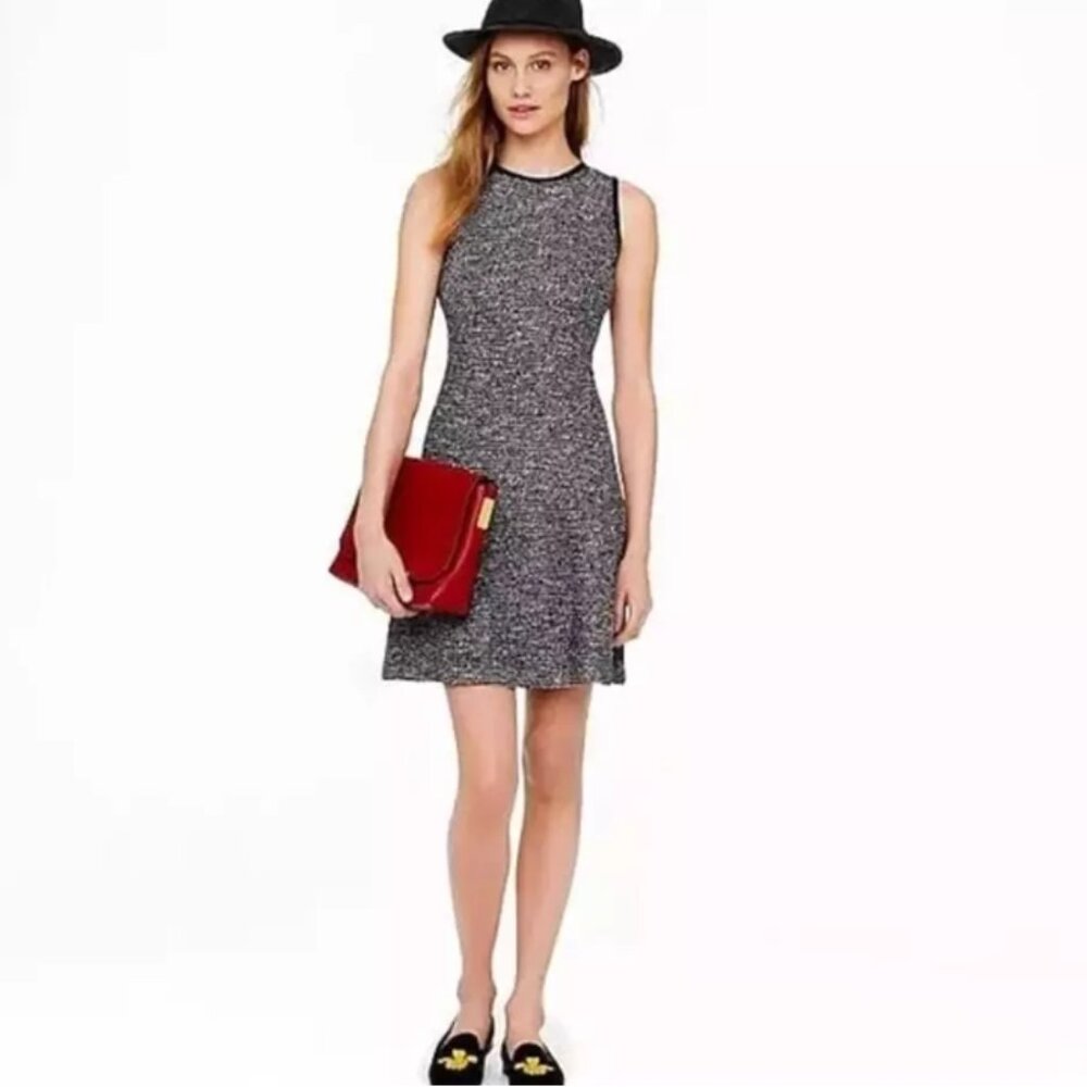 J. Crew Black And White Tweed Dress Size 0